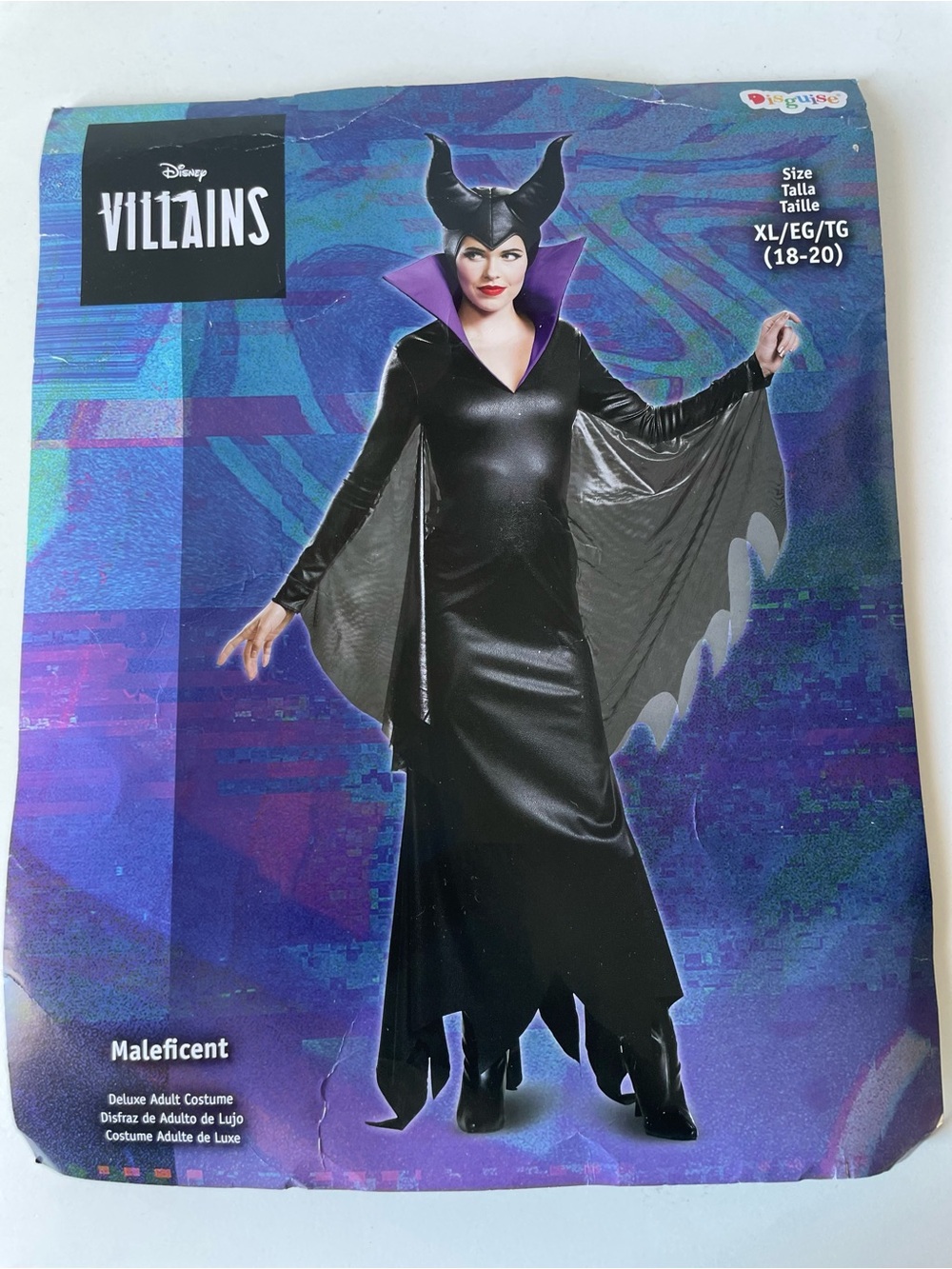 Disney Villains Maleficent Costume Adult XL 18-20 Dress Headpiece Disguise NEW